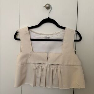 Miu Miu Cream Cropped Top